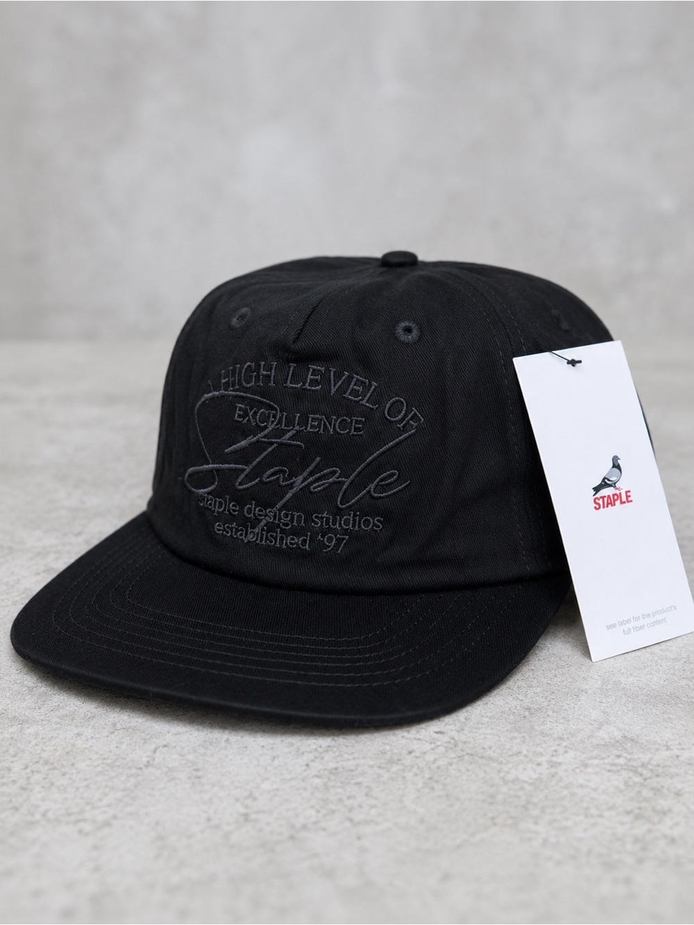 Staple Pigeon Black Snapback Hat High Level of Excellence Embroidered NWT OS